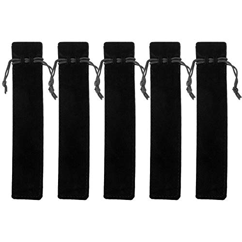 Pen Pouch, Velvet Pen Pouch Vierkante Zwart Niet gemakkelijk Dirty Pouch voor Pen, Potlood, Ballpoint Pen, Zwart, modern 4