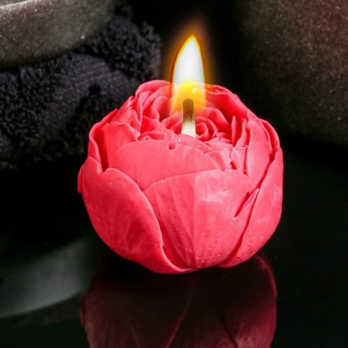 6 stuks 3D Siliconen Floral Shape - Soft Rose en Peony Siliconen mallen voor Fondant, Kaarsen - Easy Detach for DIY Handmade 5