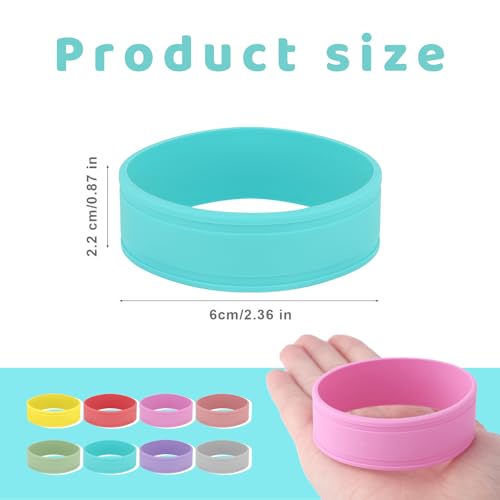 8 stuks Siliconen Baby Fles Labels, Multicolor Herbruikbare anti-slip flesbandjes Praktische etiketten voor verpleegkundigen om naam en datum te schrijven