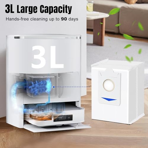 12PCS Stofzakken voor ECOVACS DEEBOT X2/X2 Omni/X2 Pro/DEX86 Stofzuiger Robotvervangingsonderdelen, Car-Leeg Station DDB030025 3