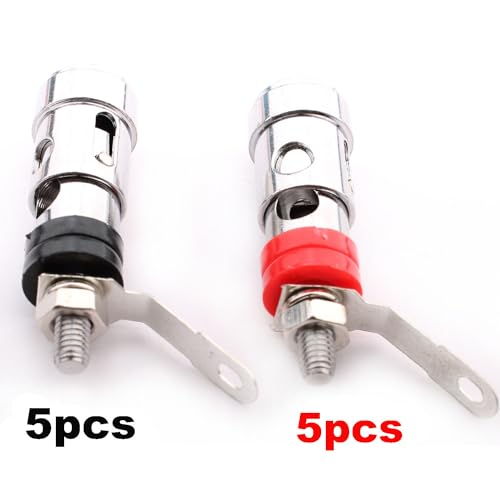 Verpakking van 10 speakerterminalconnectoren Banana Plug Audio Speaker Terminal Banana Jack. Panel Mount Speaker Terminal Push Spring Binding Post Type