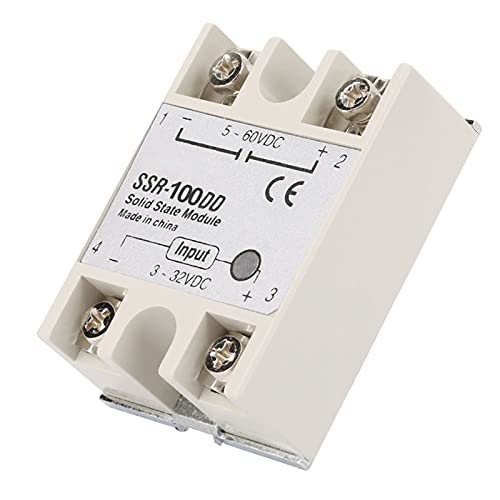 Solid State SSR-100DD Relay Module, DC Control 3-32V DC, SSR Relay 100A, DC Normaal gesloten, Geschikt voor 12V Trigger - Betrouwbare en hoge prestaties