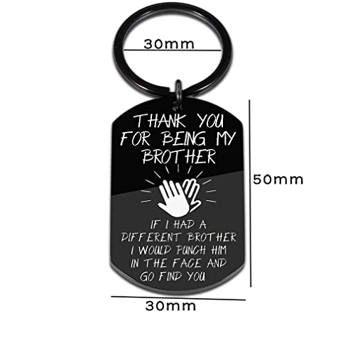 Brother Keychain for Big Little Brother, Brothers in Law by Zuster/Broeder, Funny Keychain Gift for Men BFF Beste vriend, zwart, roestvrij staal, zwart, zwart