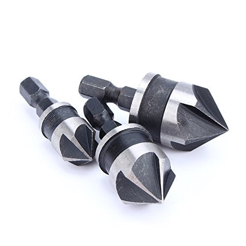 3 Stuk Countersink Drill 90 graden 1/4' Hex Shank Countersink Drill Wood Metal Quick Bit Chamfer Countersink Drill wijzigen 4