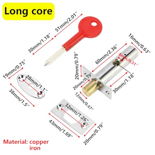 1PCS Door Security Rack Bolt, Mortice Deur Bolt met Star Wrench, Anti-diefstal deur slot Bolt, Security Mortice Rack Bolts, Dode Bolts voor Deuren Windows, 60mmx30m m