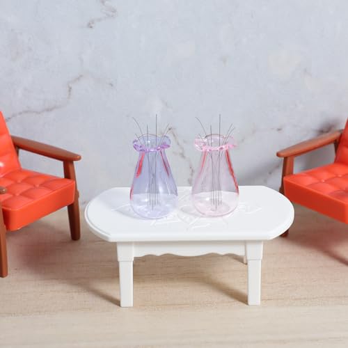 2 st. Minikathaar Vaaskathaar Vaas miniatuur vaas kleine glazen vazen Cat Cord Haarhouder voor honden of Kat haar Keepsake Micro landschap DIY (Roze + 5