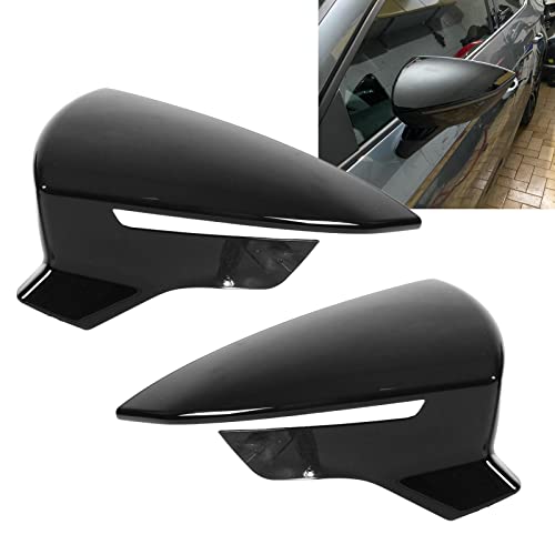 2 st. Rearview Mirror Stripe Cover Trim Side Wing Mirror Caps Vervanging van Leon Mk3 5F ST FR Cupra 2013 2014 2015 2016 2017 2018 2019(Shiny Black) 4