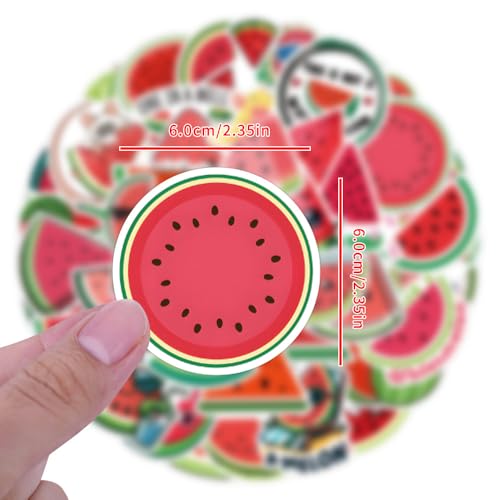 Watermeloen Sticker Set, 50 stuks Watermeloen Watermeloen Waterdichte Vinyl voor auto, Motorfiets, Fiets, Skateboard, Snowboard, Bagage, Laptop, Koffertje, Helm 5
