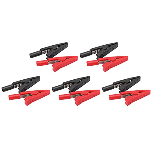 5 Set U16 2mm Tail Jack Crocodilian Clip met Naald Jack Rood en zwart geïsoleerd Clip PA Materiaal 2mm Tail Jack voor elektrische test
