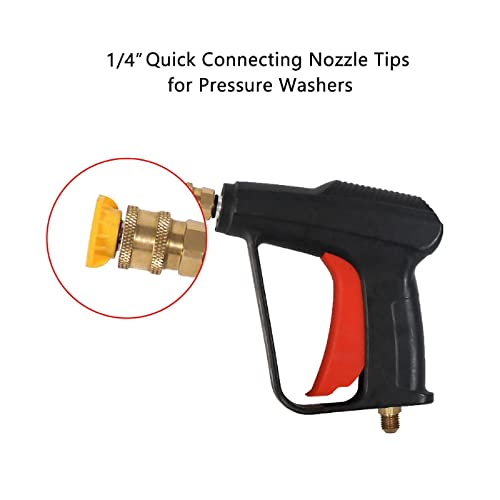 Hogedruksproeier Spray Nozzle Tips Meerdere graden, 4PCS 1/4" Quick Connector Multiple Degree Connection Ontwerp voor Power Washing Driveway Pad en Auto 5