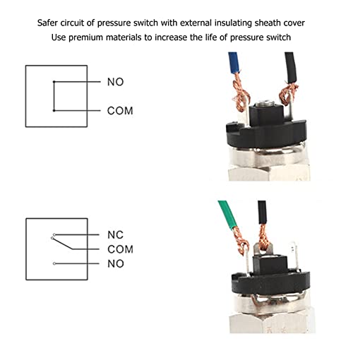 Pneumatische verstelbare Diafragm type drukschakelaar 1/2 inch Threaded roestvrij staal Rubber drukschakelaar Vervanging 0,1-1.0 Mpa voor pomp met isolatiehoes