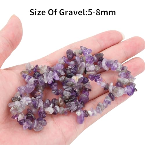 400 st. Amethist Drum Stones, 5-8mm Amethist Chips, Amethist Healing Stenen met gaten, Natuurlijke kristallen, onregelmatige edelsteen kralen voor sieraden armband maken