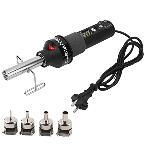 Hot Air Gun, 220V 450W Digital Electric Hot Air Gun met LCD Display en 4 Nozzles, Verstelbare Soldeer Hot Air Gun voor ambachten, Krimpen PVC