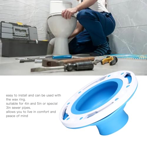 Toilet Flange Reparatie Kit, Siliconen ABS Eenvoudige installatie Toilet Flange Vervanging Kit voor 4in 5in Pijp