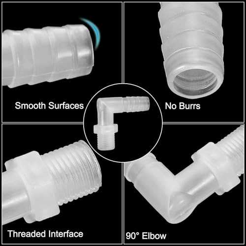 1/4" G x 3/8" Slang Barb Fitting L Elbow Fittings, 5S Plastic Barbed Wire Pipe Connector Joint Splicer Mender Adapter Unie voor gas brandstof vloeibare lucht 3