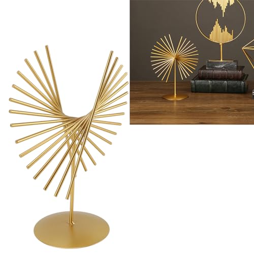 Metal Abstract Decoratie, Elegant Veelzijdig Licht Luxe Minimalistisch Handgemaakt Geometrische Lijnen Beeldhouwkunst Decor voor Office for Living Room