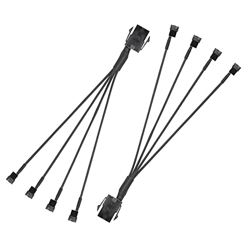 6 Pin PCIE tot 3/4 Pin Fan, 2 stuks 6 Pin PCIE Man tot 4 x 3 Pin 4 Pin PC Case Fan Conversion Cable voor PC Case Fan (1 tot 4)