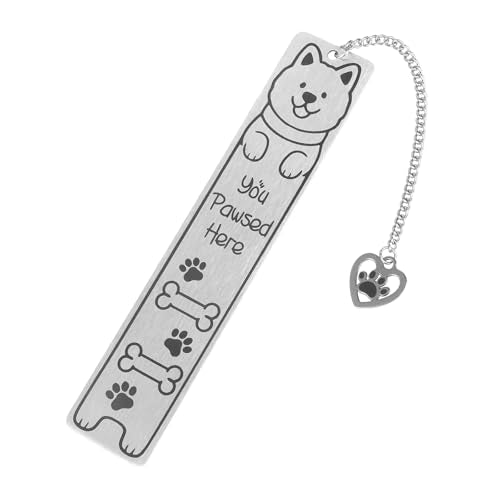 Hond bladwijzer, roestvrij staal grappig en leuke hond bladwijzer met cadeau doos lezen accessoire voor nerds van beide geslachten (Stijl 1)