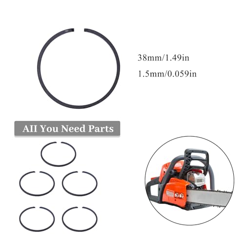 6Pcs/Lot 38mm Piston Ringen voor Husqvarna 136 137 141 142 36 41 Kettingzaagdelen (1,5mm dikte)