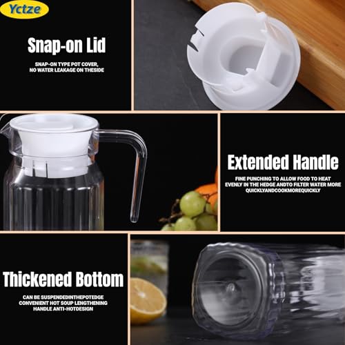Serveergoed, kleine glazen kan Acryl Transparante Juice Bottle Striped Water Ice Cold Juice Jug met deksel voor Bar Home (500ML) 4