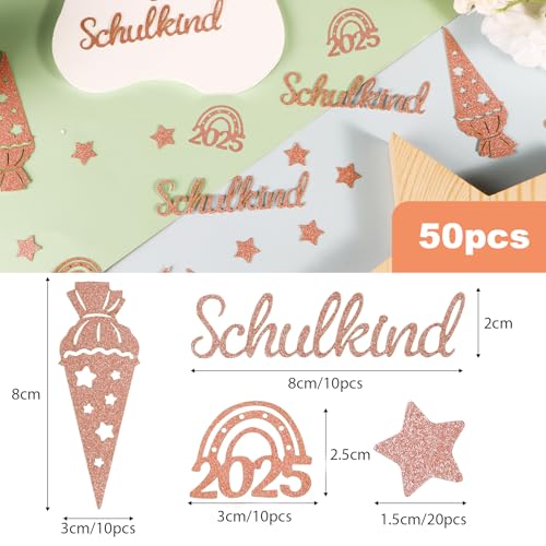 Pak van 50 School Kind Confetti Glitter Rose Gold Eerste Dag Scatter Decoratie Grote School Zakje tafel decoratie voor eerste schooldag meisjes en jongens