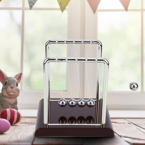 Newton Cradle, Classic Newton Bullet Game, Newton Garland, Balance Garland Ball Toy, Physics Decoration for Desk, Pendulum Ball Decoration (M) 3