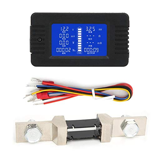 Batterijmonitor, PZEM-015 0-200V 0-300A Multifunctioneel LCD-scherm Batterijstroomspanning Energiecapaciteit Impedantietestercontrole met 200A Shunt (met 200A Shunt)