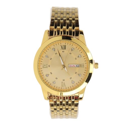 Mannen horloge high-end Vrije tijd horloge duurzame Quartz horloge elegante lichtgevende horloge geschikt voor heren werk, zakelijke slijtage (Goud)