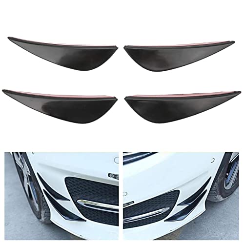 4 st Front Bumper Air Mes Spoiler Wijziging Universele Diffuser PVC Type Plakken front bumper Lip Spoiler front bumper Lip body Kit Spoiler(Clear Black) 4