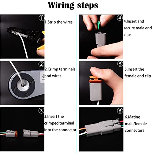 elektrische verbindingsstukken 2 Pin verzegeld Grijs Mannelijke vrouwelijke auto waterdicht 16-20 AWG voor motor, scooter, auto, boot (10 Sets) 3