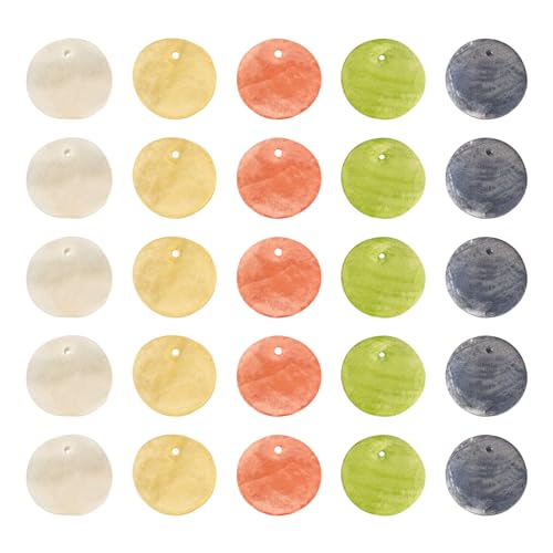 Natuurlijke Akoya Shell hangers Moeder van Pearl Shell Charm Disc Coin Kralen voor sieraden maken