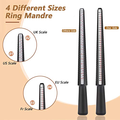 11 Stuk sieraden Ringmeter gereedschap Set, Ring Mandrel, Ringmeter, Ring Reparatie Gereedschap, Rubber Hamer, Plastic Ringmeter, Juwelen Schoonmaak Kleding, Polijststoken, Gepolijste Agaat