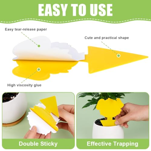 Sticky Flytraps, 100 stuks Yellow Flycatchers, Yellow Sticker Effectief voor Vliegende Insecten Gemengde Vorm 3
