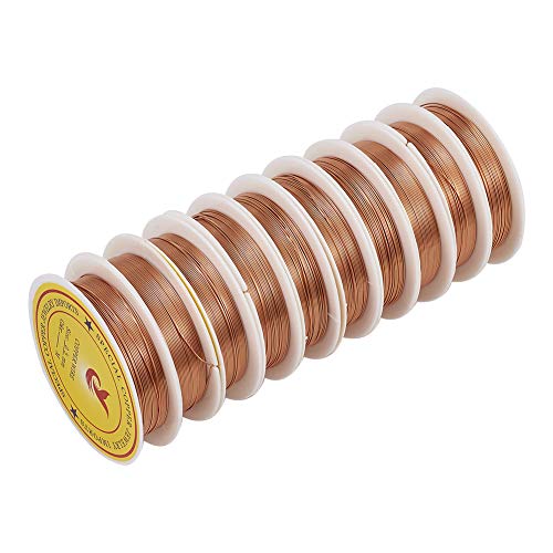 Beadthven 10Roll 24 Gauge / 0,5mm Tarnish Resistant Koperen Draad 262FT (80m) Buigbare sieraden kralen Metaaldraad voor DIY Floral Craft Making Wrapping Hangers 8m / Roll