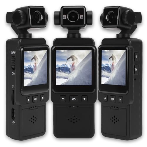 Dpofirs Body Camera met Video opname, Anti -shake Small Body Cam met 270° roterende, draagbare camera voor sport, fietsen, Huisdieren, Travaling, 256GB Uitbreidbaar