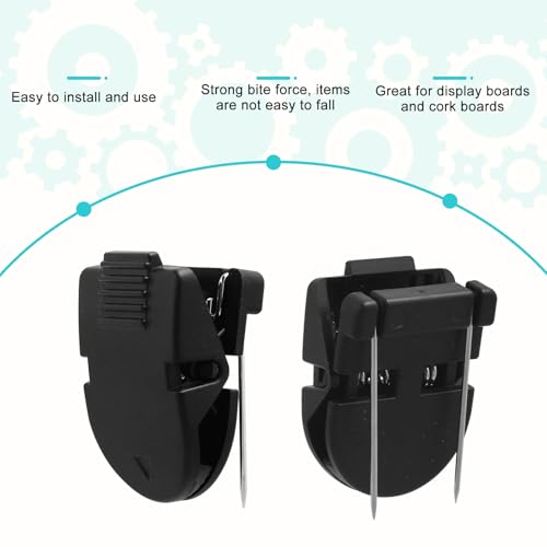 15Pc cabine klemmen, Plastic cabine klemmen Stof wanden haken voor stof panelen voor het ophangen van foto's Notes Memo's en documenten (zwart) 4
