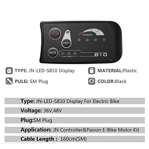 Elektrische fiets 810 LED Display Met 5-Wire Kabel Control Panel display 810810 controle voor elektrische, display ebike 810 3