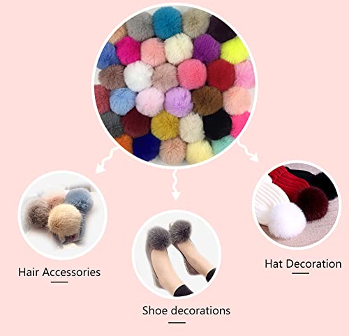 Verpakking van 5 12 cm Pompoms Faux Fur Rabbit Fur Pompoms, Faux Fur Pompoms, pluche ballen, Pompoms voor doe-het-zelf knutselen Hoeden Hanger Decoratie, Vrouwen Meisjes Bag Hanger Keychain 4