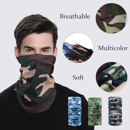 Verpakking van 4 multifunctionele Hoofdkleding Gezichtsmasker voor mannen Vrouwen Multifunctionele Balaclavas Winddichte Neckerchief Sneeds voor mannen Gezichtshoes brede hoofddoeken, Multicolour 4