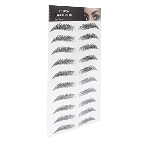 6D Eyebrow Tattoo Sticker Professional Waterproof Eyebrow Transfer Sticker Eyebrow Makeup Tool voor vrouwen en meisjes (zwart)(BLACK-02) 3