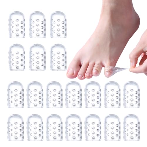 Verpakking van 20 teenbeschermers Siliconen kleine teenbeschermers, ademende teenbescherming, teenbeschermers met gaten, gel teenbeschermer voor vrouwen en mannen, verminderen wrijving, blisterpreventie