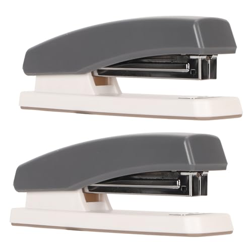 Desktop Stapler 20 Sheets Capaciteit te voorkomen Slip draagbare kleine Nietmachine voor Office, School Home 2 stuks (Grijs) 4
