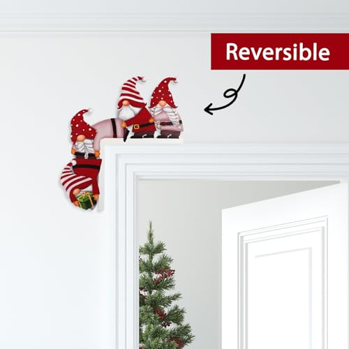 Kerstmis deur frame decoraties kabouter deur hoek borden grappige deur ornament houten deur frame decoratie voor Kerstmis deur raam welkom borden 3