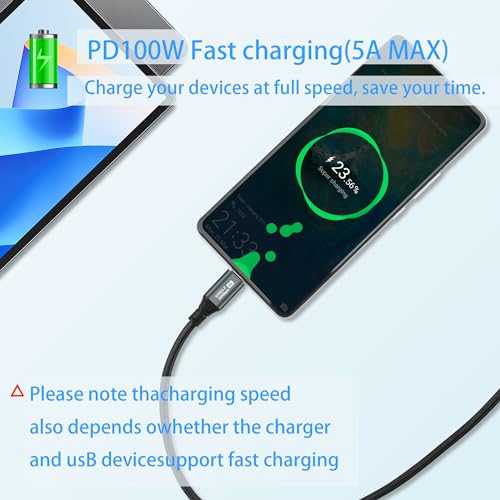 Gen3.2 van type C Datakabel, dubbele kabel, type C met Emark PD-chip, 100W Projectieschermkabel, 8K High Definition, 20GB, Complete gegevenskabel voor telefoon, 1 m 3