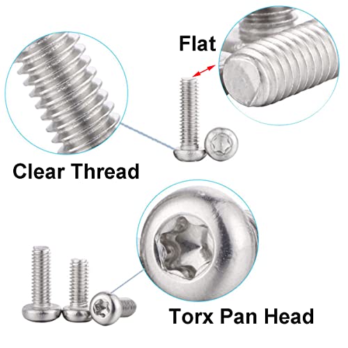 Torx Schroeven, Pak van 25, M5 x 12 mm Swivel Head, Torx Schroeven, Roestvrij stalen Machine Schroeven, Knoopkop, Torx Machine Schroeven, Hex Drive Type