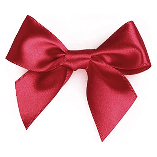 20 st. Kleine satin Bows Gift Ribbon Handgemaakte Satin Ribbon Bow voor Gift Wrapping Handgemaakte DIY kerst bruiloft (rood)