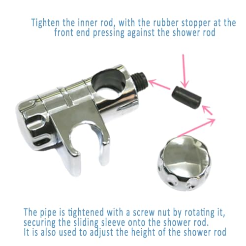 1PC Douche Hoofdhouder Badkamer verstelbare Chrome schuifhouder Handheld Douchekop Hacket bevestigingsmiddelen te passen 25mm Riser Rail 5