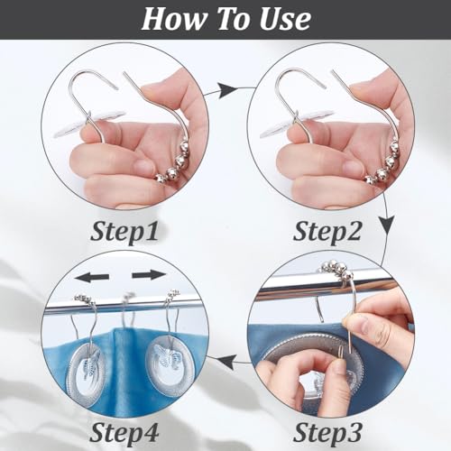 12 stuks Vlinder Douche Gordijn haken, IJzeren Douche Gordijn ringen, Decoratieve Douche Gordijn ringen, Ringen voor Badkamer, Douche Rods, Gordijnen, Platinum 3