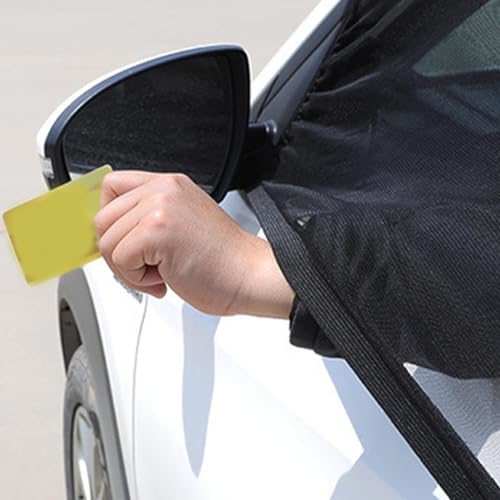 Car Sunscreen Mosquito Net, 1 Paar Auto Zonnescherm Net Gordijn Mesh Window Black Mesh Zijruit Zonnescherm Cover(Front) 3