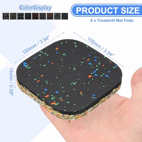 8st loopband mat pads, 10 x 10 x 1,5 cm hoge dichtheid schuim anti vibratie pad geluiddichte vloer mat oefenuitrusting mat voor tapijt bescherming ruis reductie thuis fitnessruimte, gemengd